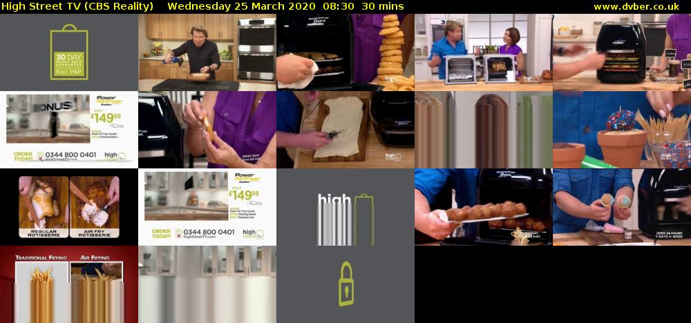 High Street TV (CBS Reality) Wednesday 25 March 2020 08:30 - 09:00