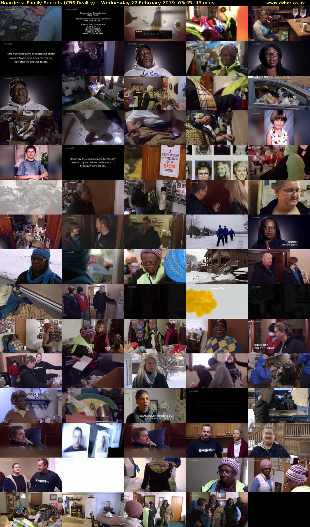Hoarders: Family Secrets (CBS Reality) Wednesday 27 February 2019 03:45 - 04:30