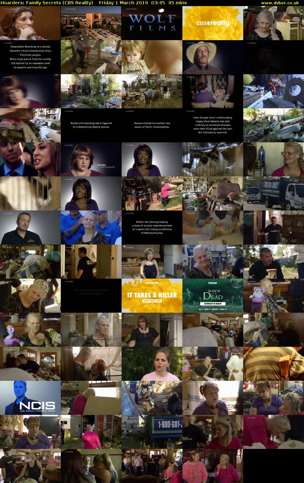Hoarders: Family Secrets (CBS Reality) Friday 1 March 2019 03:45 - 04:30