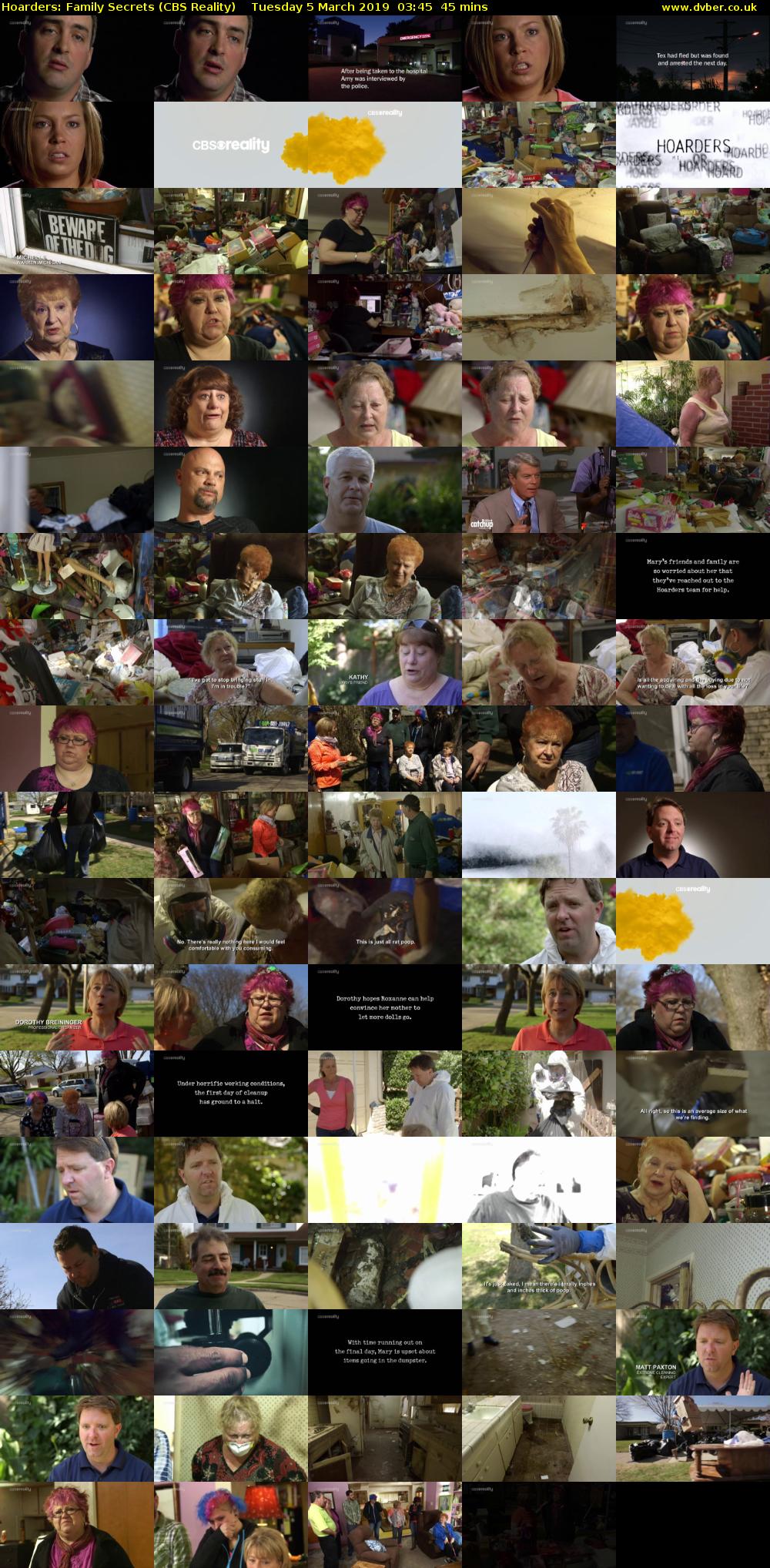 Hoarders: Family Secrets (CBS Reality) Tuesday 5 March 2019 03:45 - 04:30