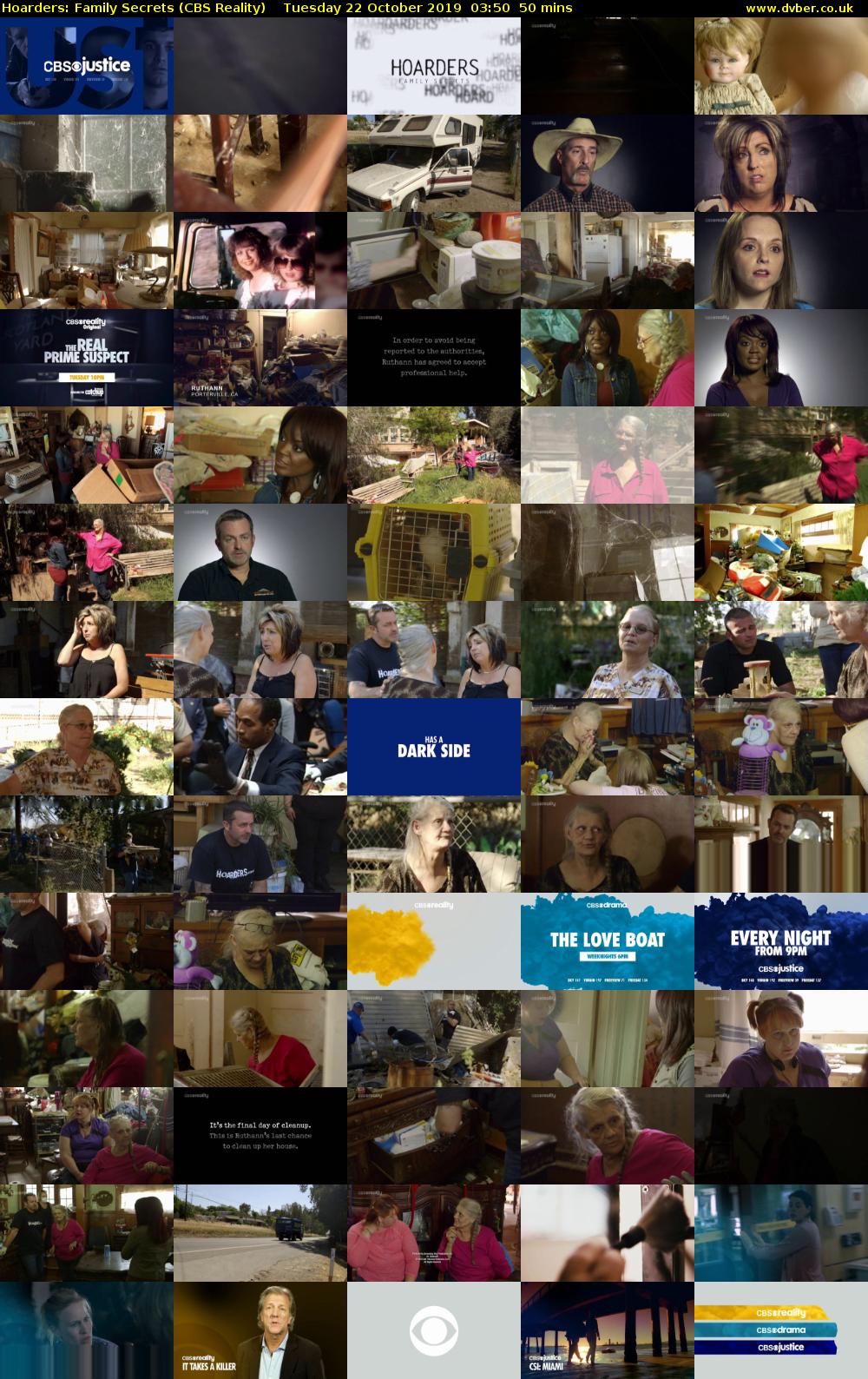 Hoarders: Family Secrets (CBS Reality) Tuesday 22 October 2019 03:50 - 04:40