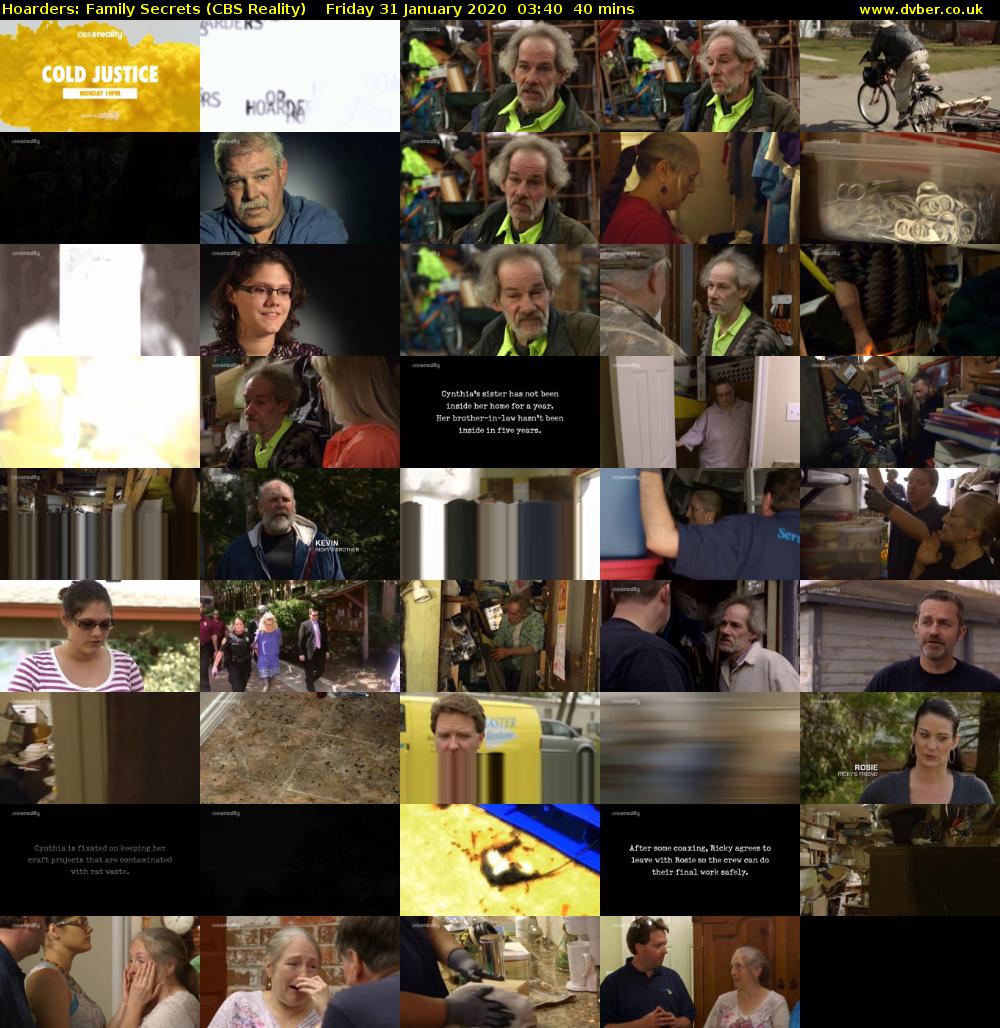 Hoarders: Family Secrets (CBS Reality) Friday 31 January 2020 03:40 - 04:20