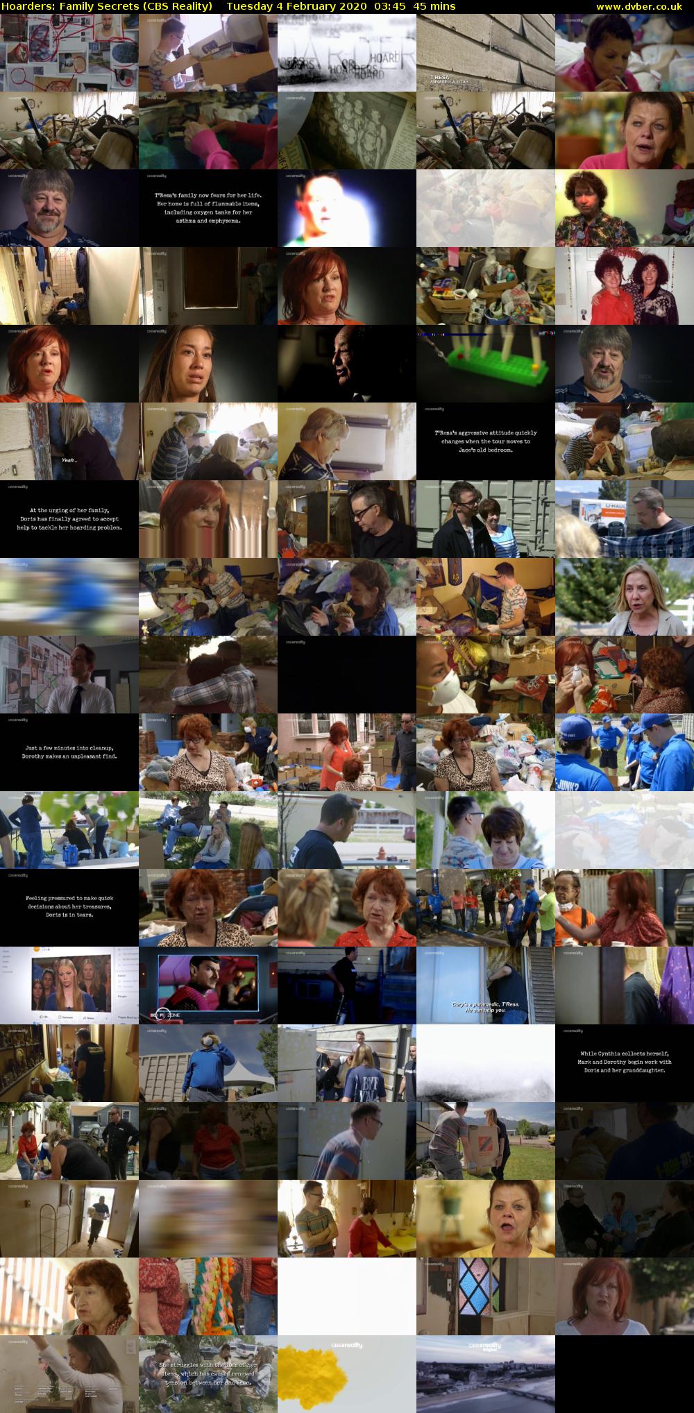 Hoarders: Family Secrets (CBS Reality) Tuesday 4 February 2020 03:45 - 04:30