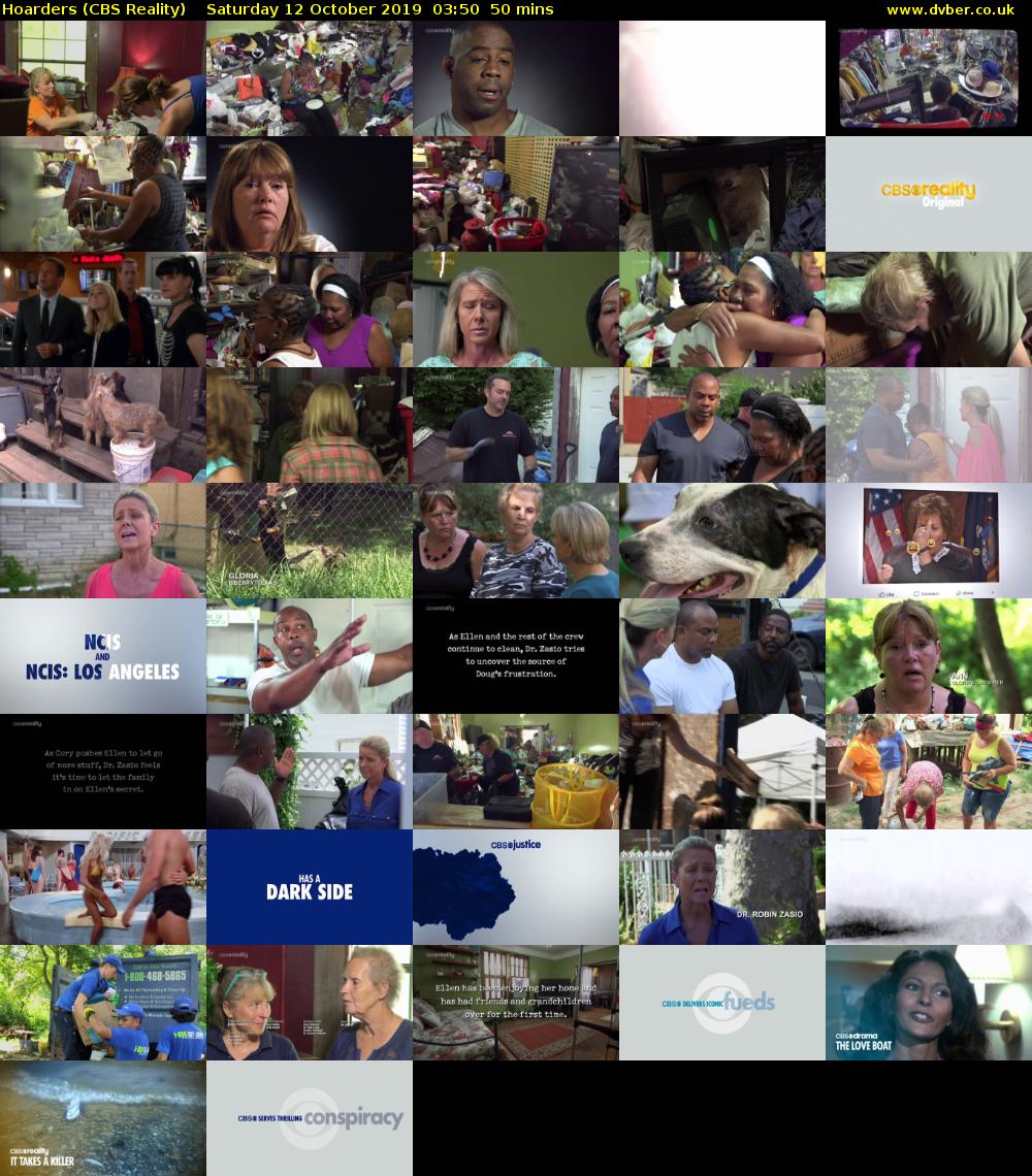 Hoarders (CBS Reality) Saturday 12 October 2019 03:50 - 04:40