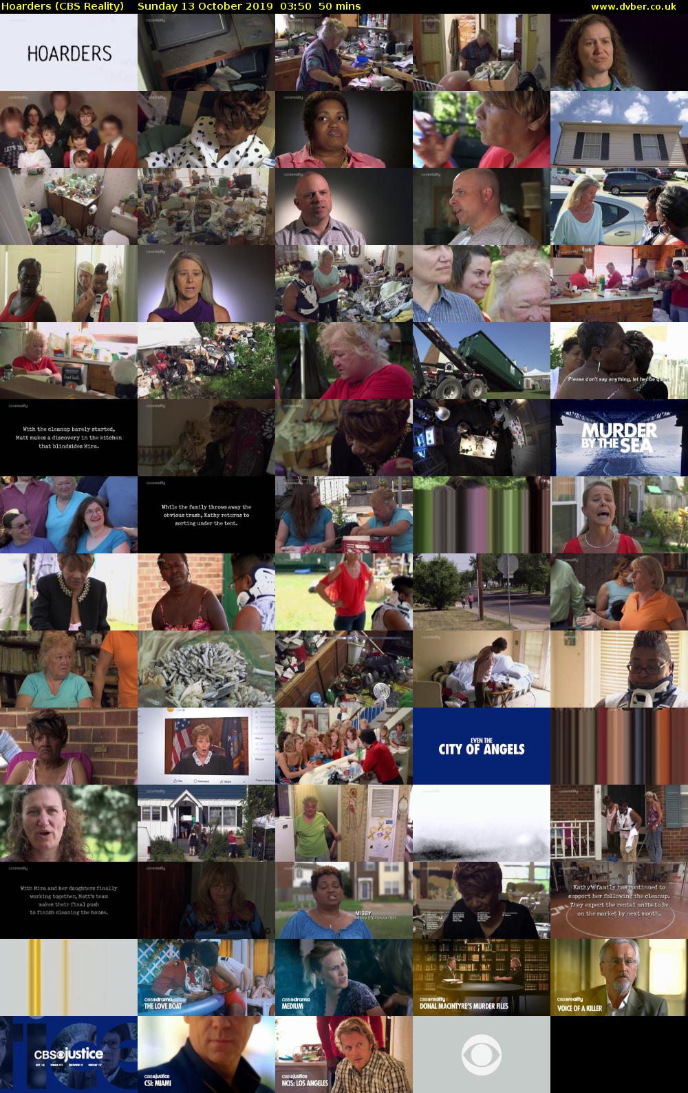 Hoarders (CBS Reality) Sunday 13 October 2019 03:50 - 04:40