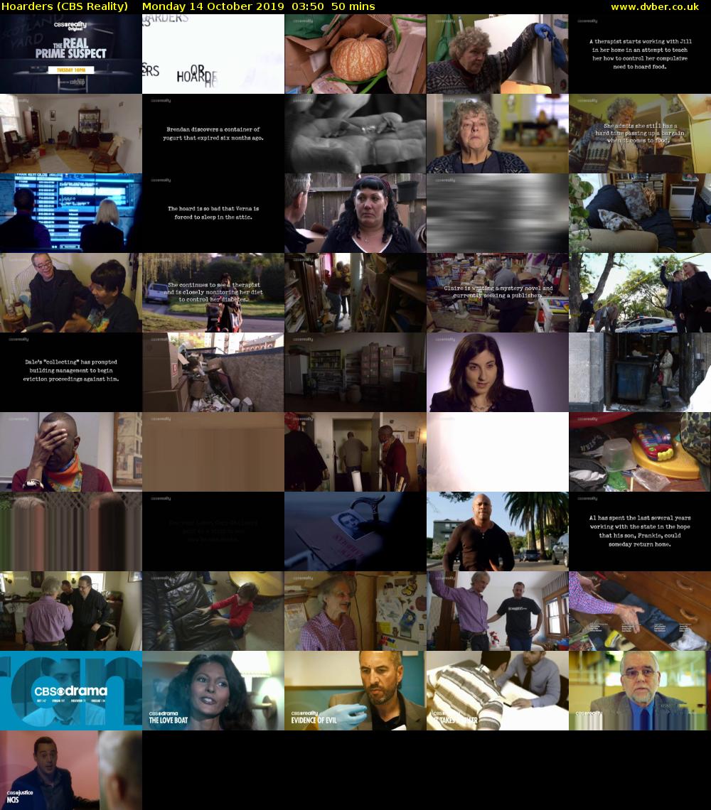 Hoarders (CBS Reality) Monday 14 October 2019 03:50 - 04:40