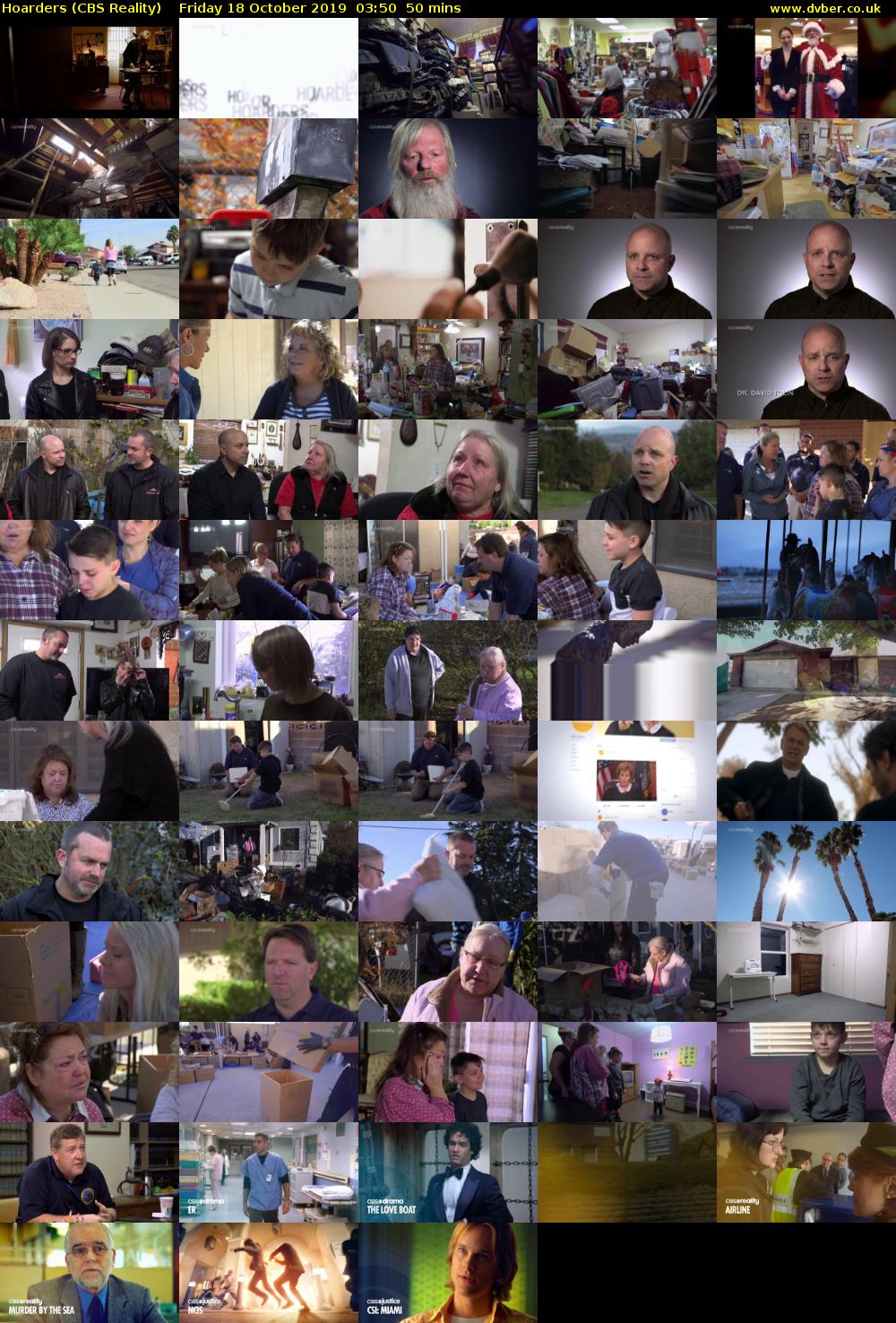 Hoarders (CBS Reality) Friday 18 October 2019 03:50 - 04:40