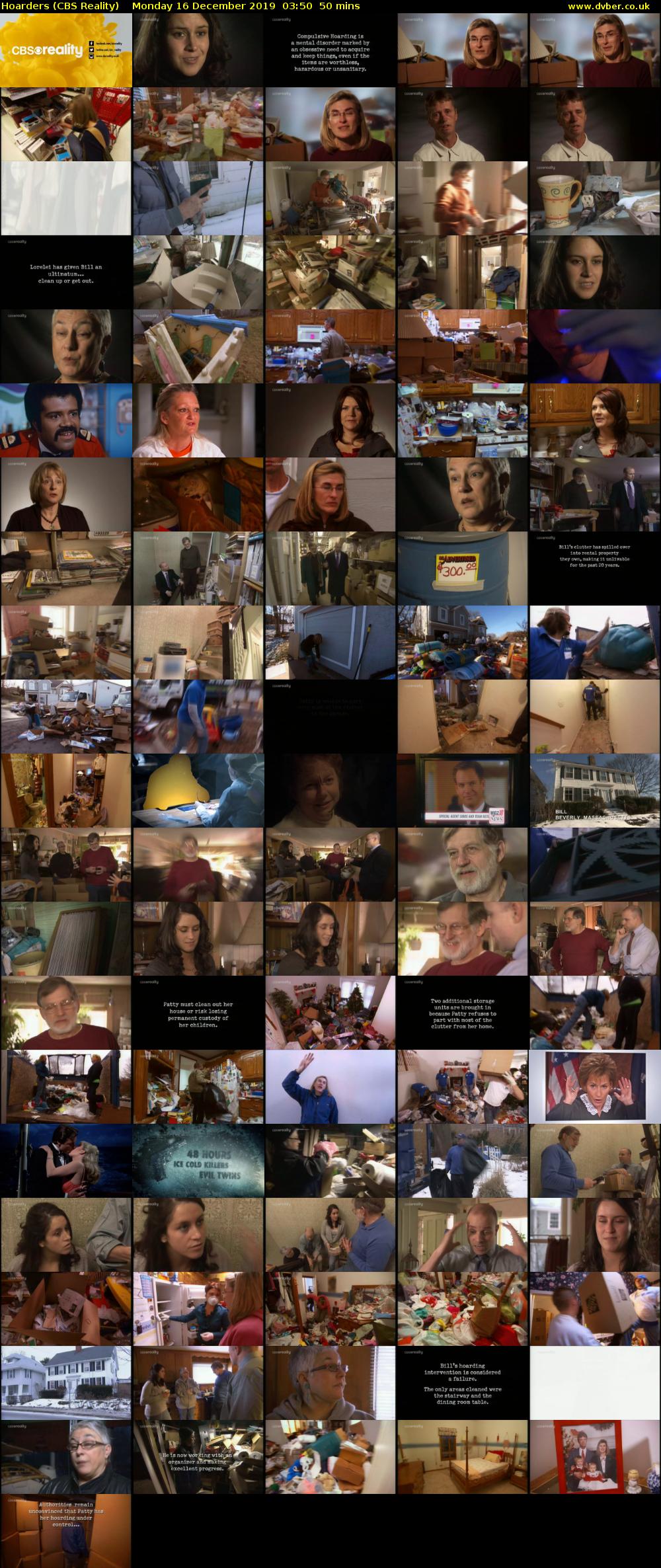 Hoarders (CBS Reality) Monday 16 December 2019 03:50 - 04:40