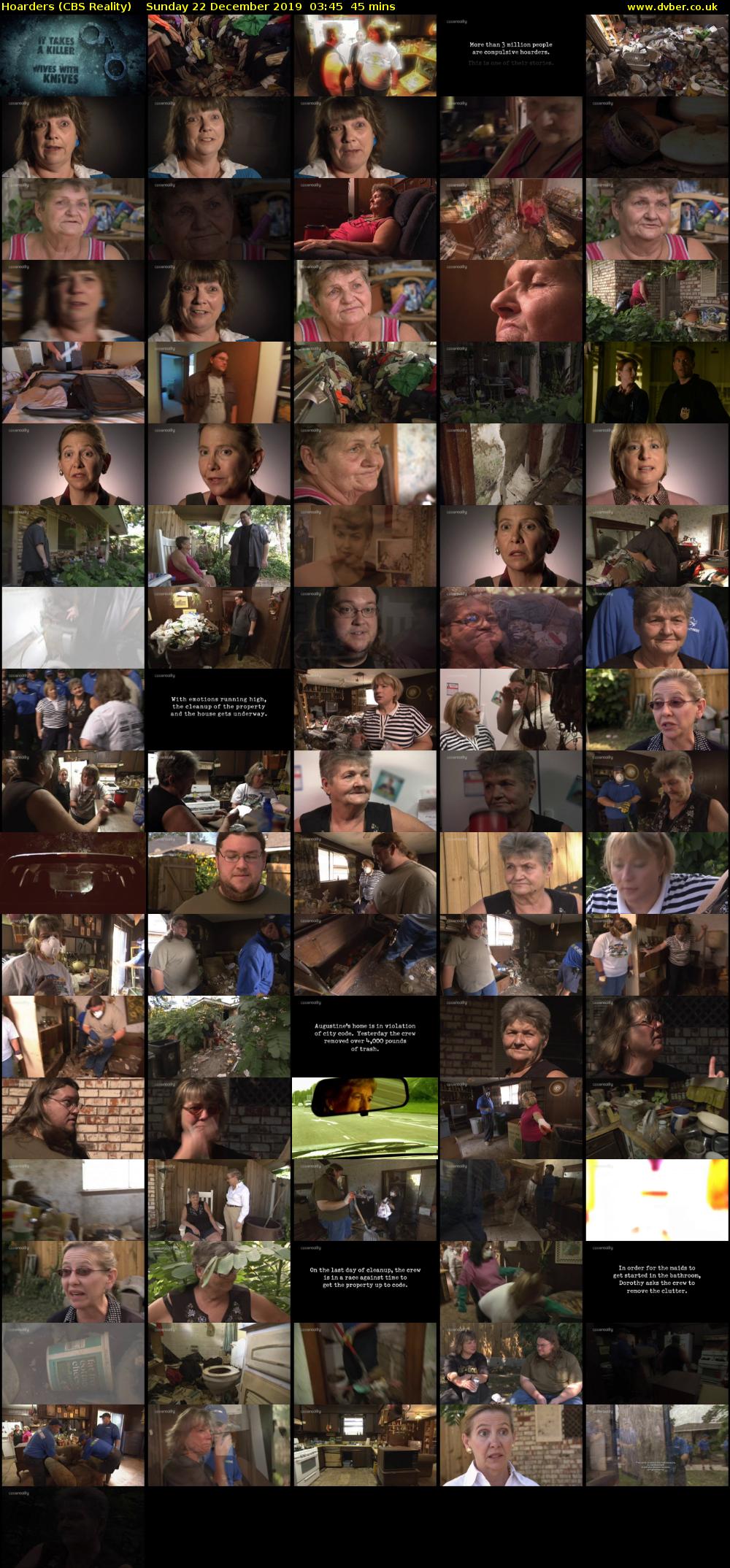 Hoarders (CBS Reality) Sunday 22 December 2019 03:45 - 04:30