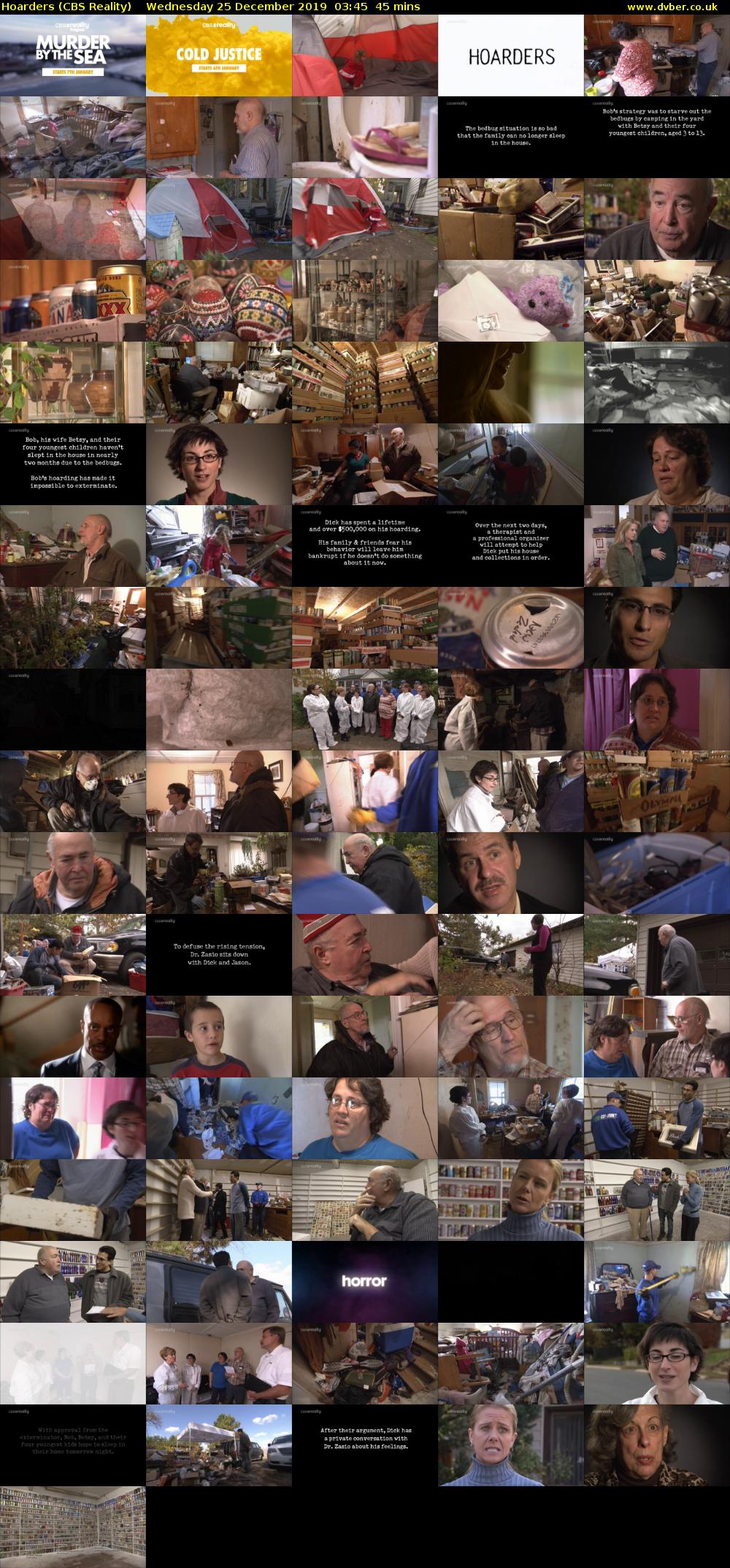 Hoarders (CBS Reality) Wednesday 25 December 2019 03:45 - 04:30