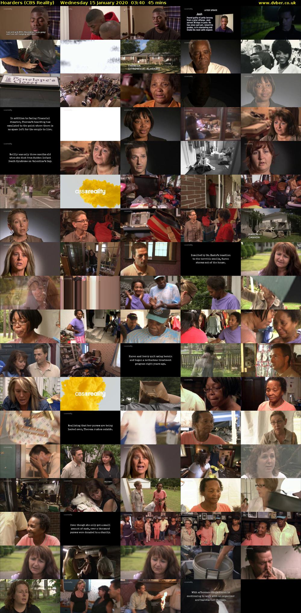 Hoarders (CBS Reality) Wednesday 15 January 2020 03:40 - 04:25