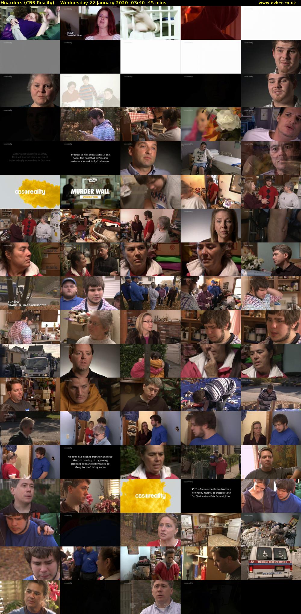Hoarders (CBS Reality) Wednesday 22 January 2020 03:40 - 04:25