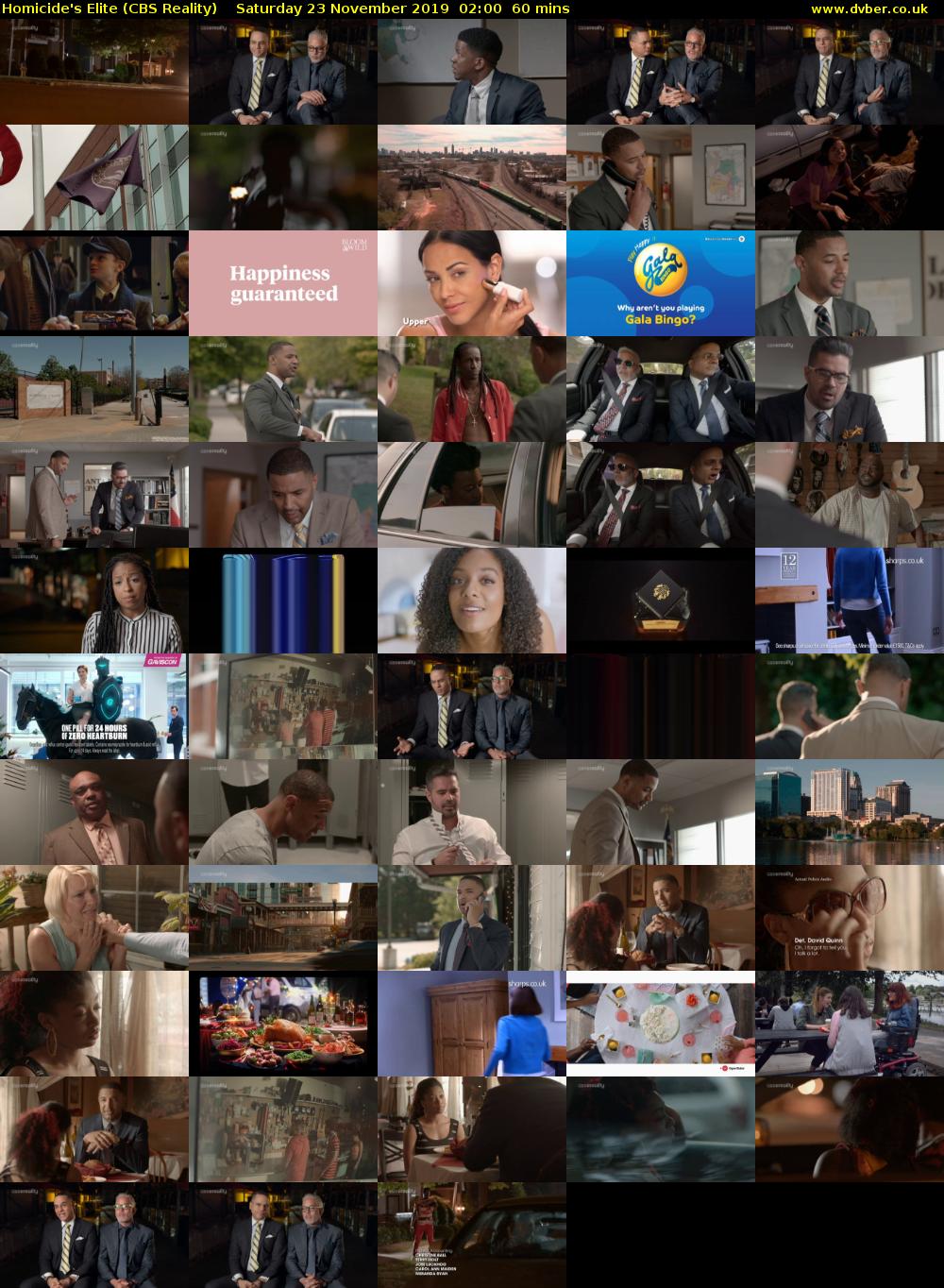 Homicide's Elite (CBS Reality) Saturday 23 November 2019 02:00 - 03:00