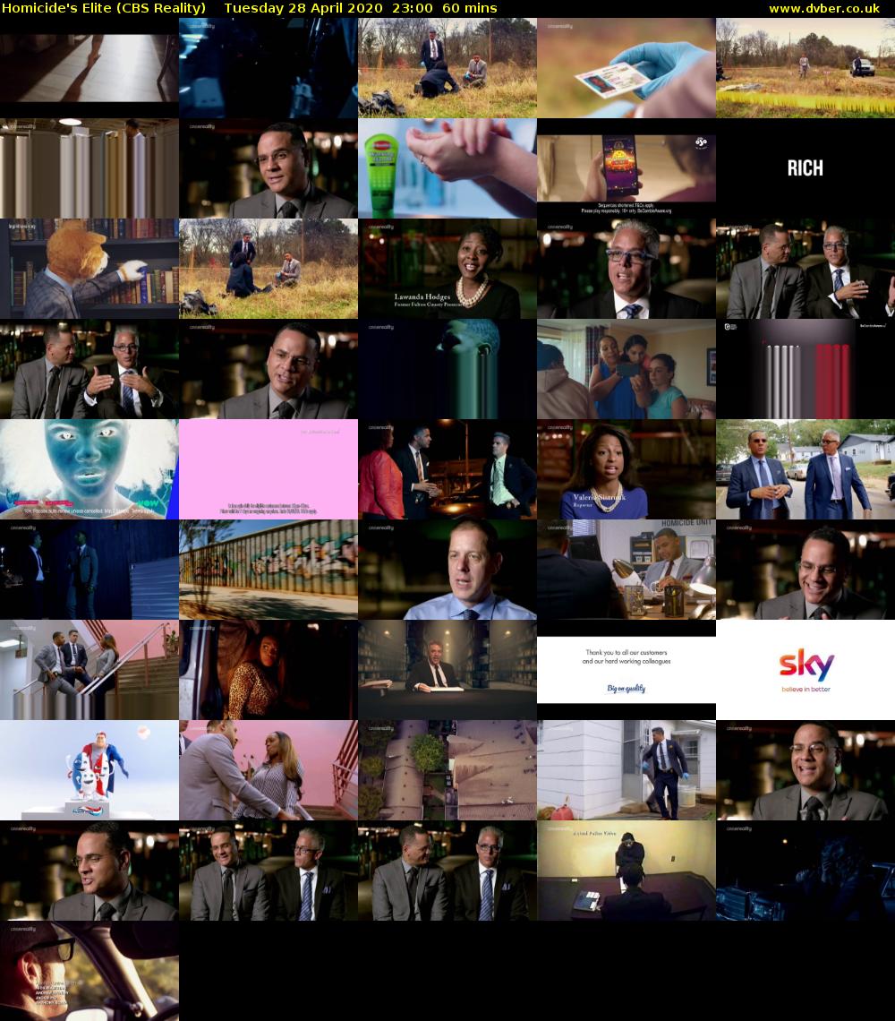Homicide's Elite (CBS Reality) Tuesday 28 April 2020 23:00 - 00:00