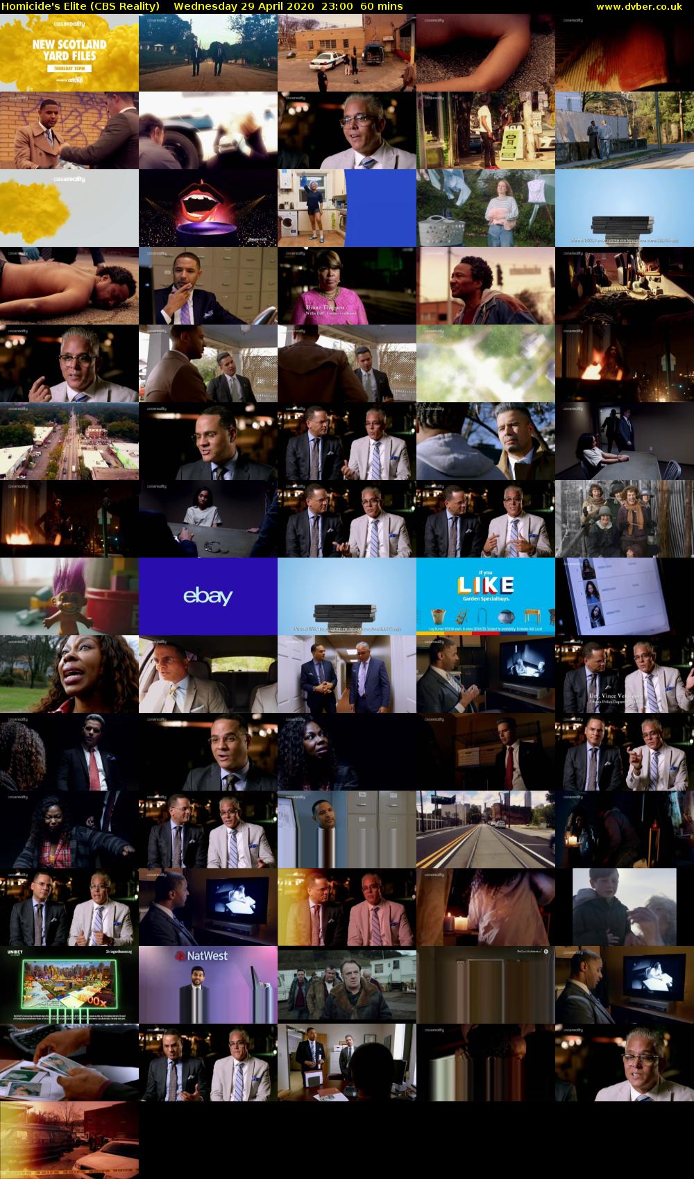 Homicide's Elite (CBS Reality) Wednesday 29 April 2020 23:00 - 00:00