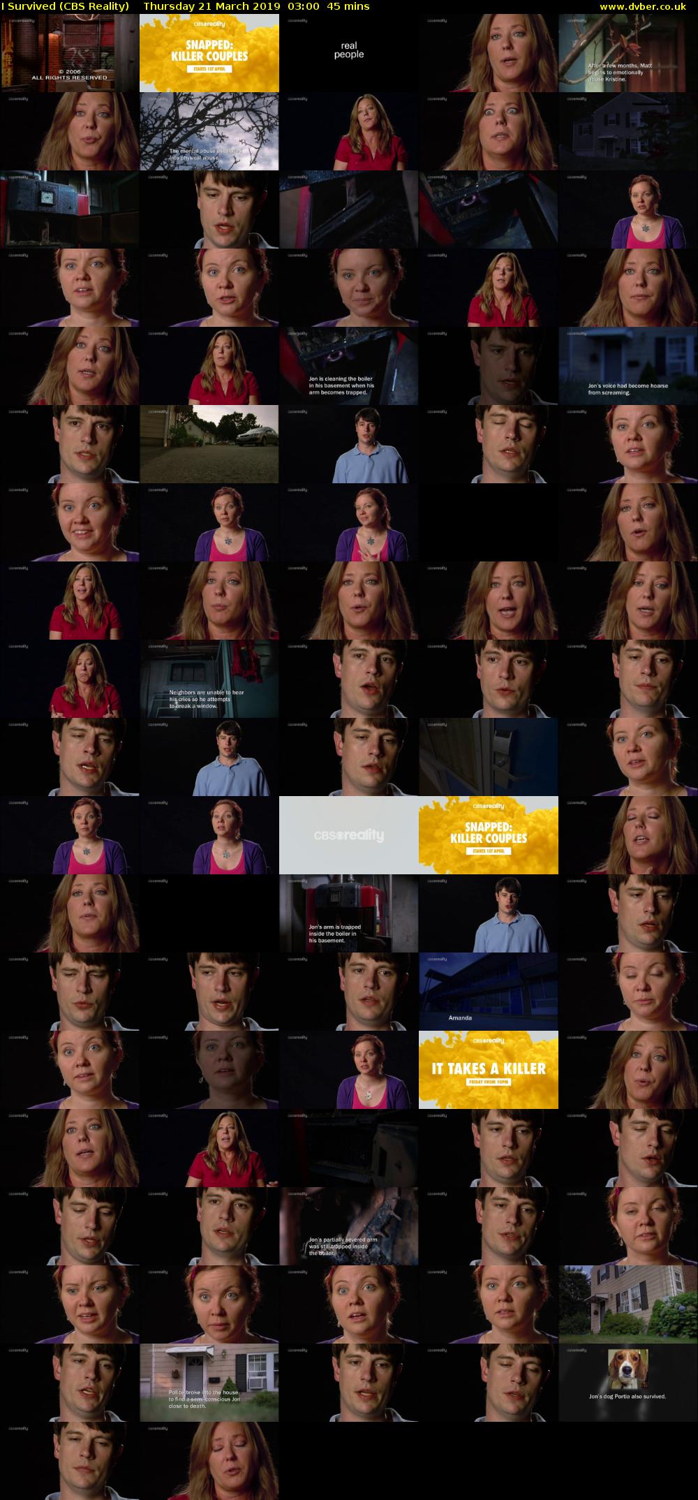 I Survived (CBS Reality) Thursday 21 March 2019 03:00 - 03:45
