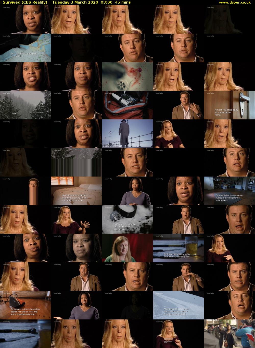 I Survived (CBS Reality) Tuesday 3 March 2020 03:00 - 03:45