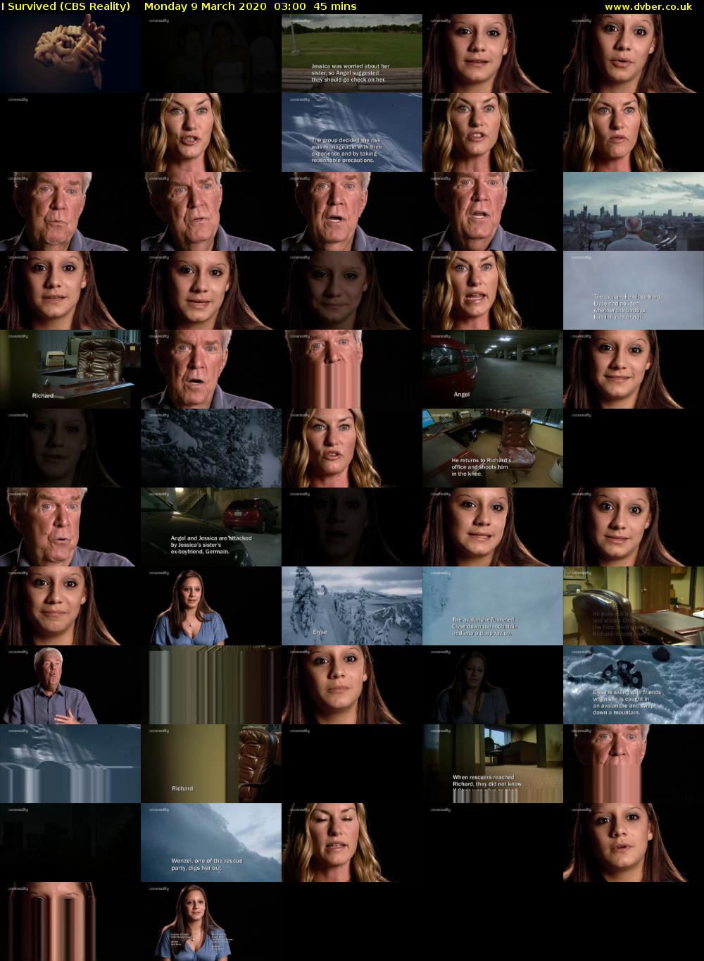 I Survived (CBS Reality) Monday 9 March 2020 03:00 - 03:45