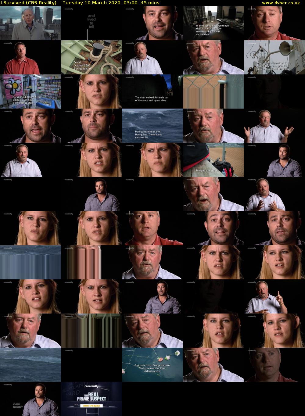 I Survived (CBS Reality) Tuesday 10 March 2020 03:00 - 03:45