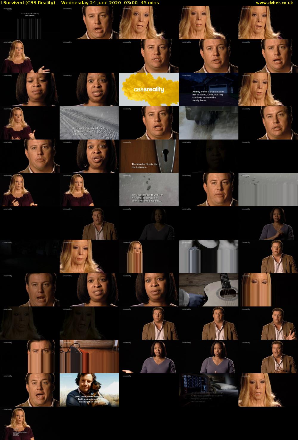 I Survived (CBS Reality) Wednesday 24 June 2020 03:00 - 03:45