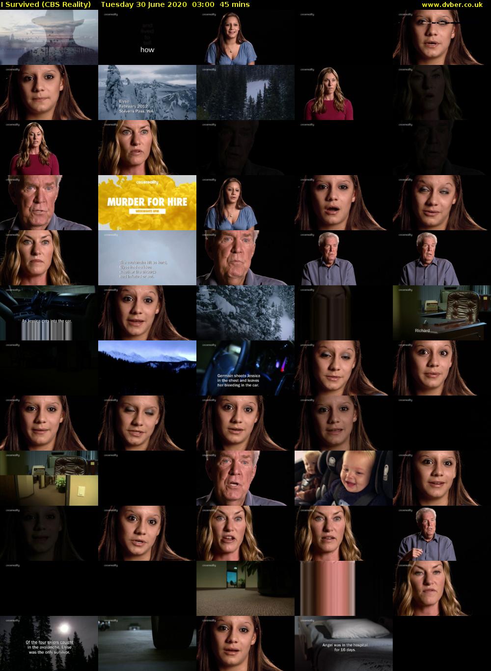I Survived (CBS Reality) Tuesday 30 June 2020 03:00 - 03:45