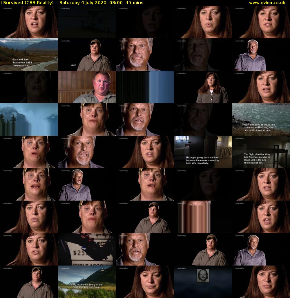 I Survived (CBS Reality) Saturday 4 July 2020 03:00 - 03:45