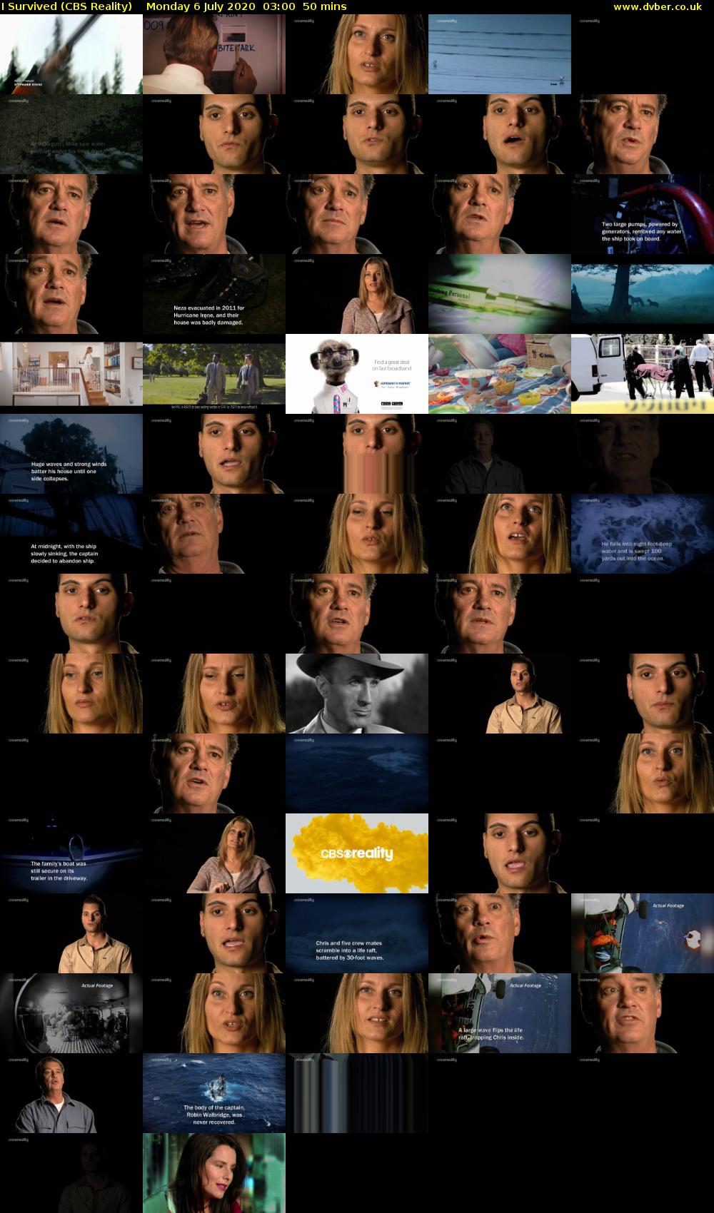 I Survived (CBS Reality) Monday 6 July 2020 03:00 - 03:50