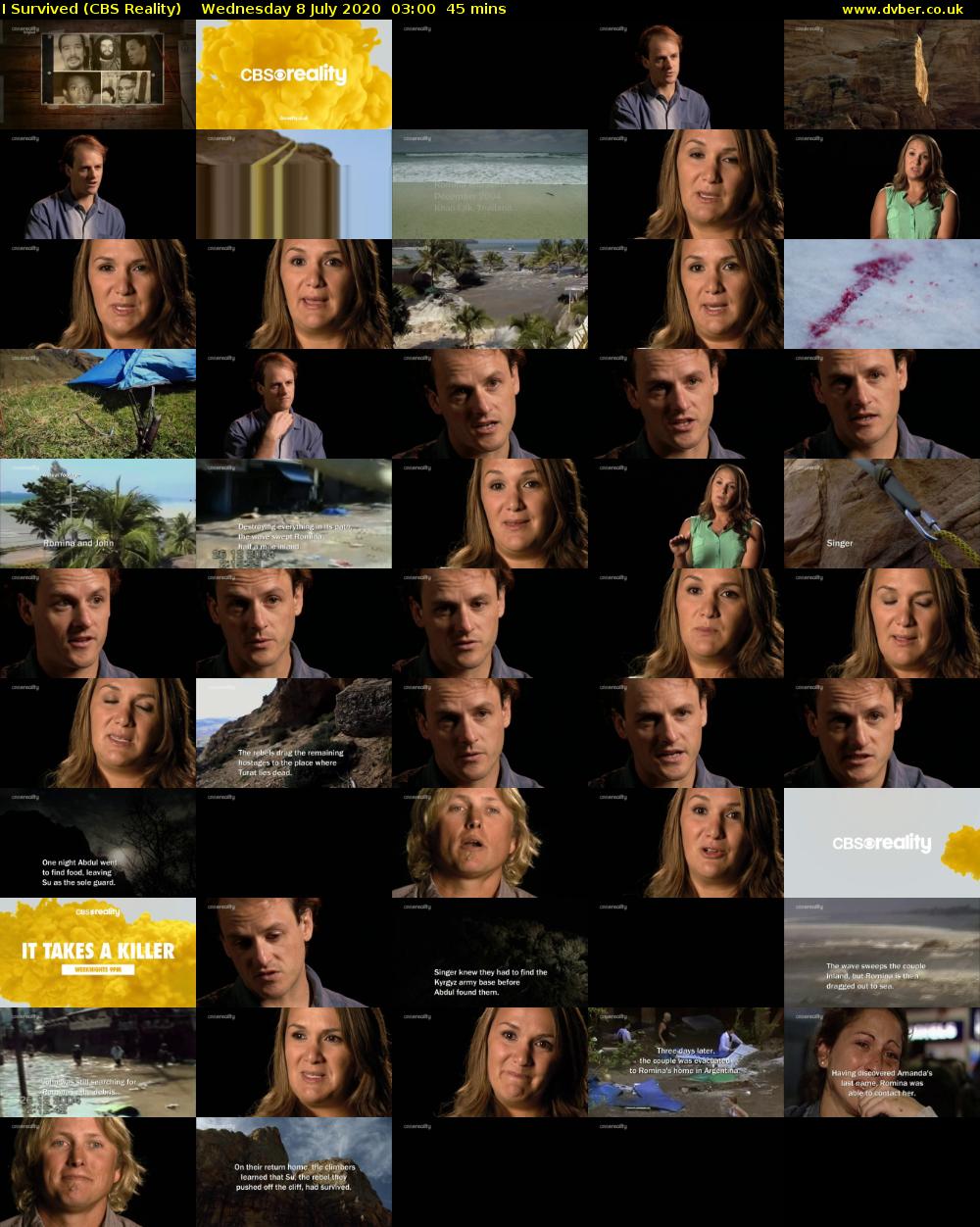 I Survived (CBS Reality) Wednesday 8 July 2020 03:00 - 03:45