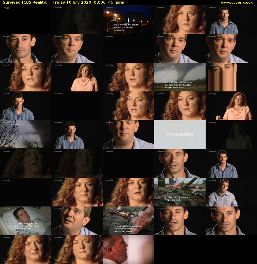I Survived (CBS Reality) Friday 10 July 2020 03:00 - 03:45