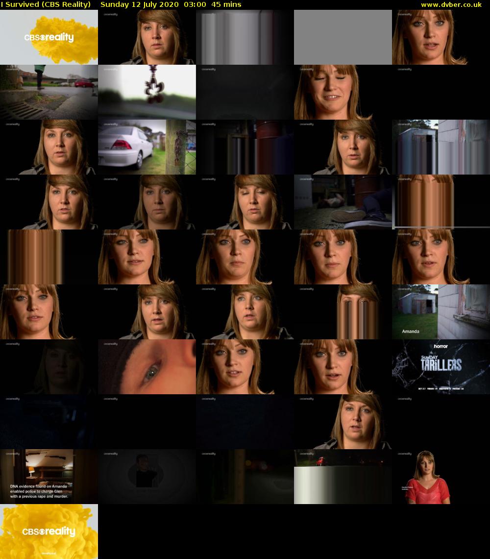I Survived (CBS Reality) Sunday 12 July 2020 03:00 - 03:45