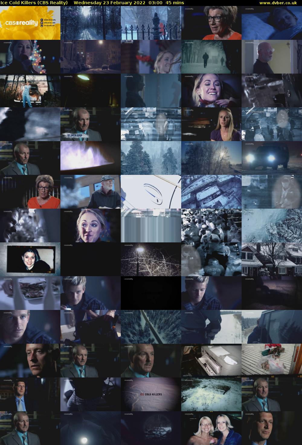 Ice Cold Killers (CBS Reality) Wednesday 23 February 2022 03:00 - 03:45