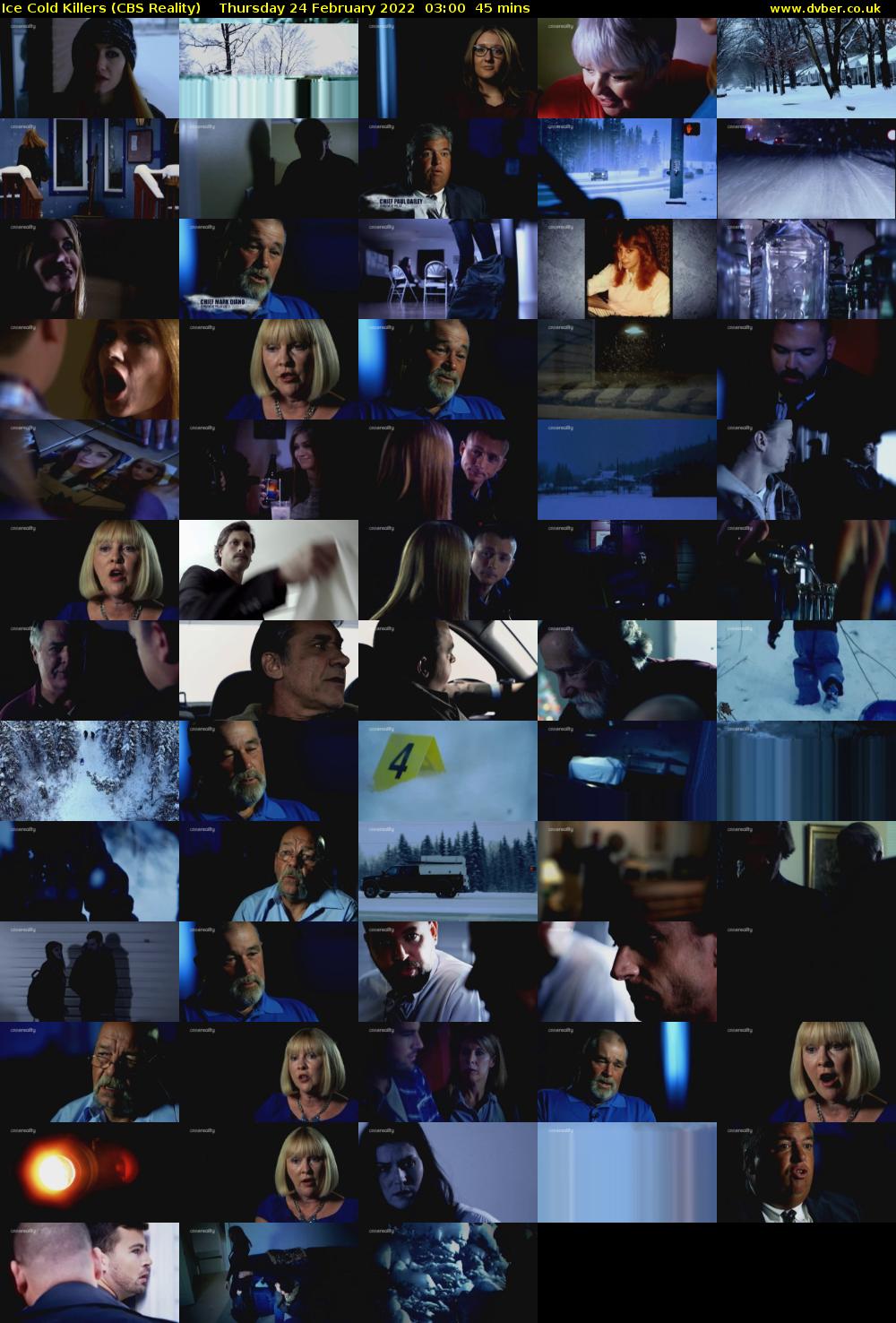 Ice Cold Killers (CBS Reality) Thursday 24 February 2022 03:00 - 03:45