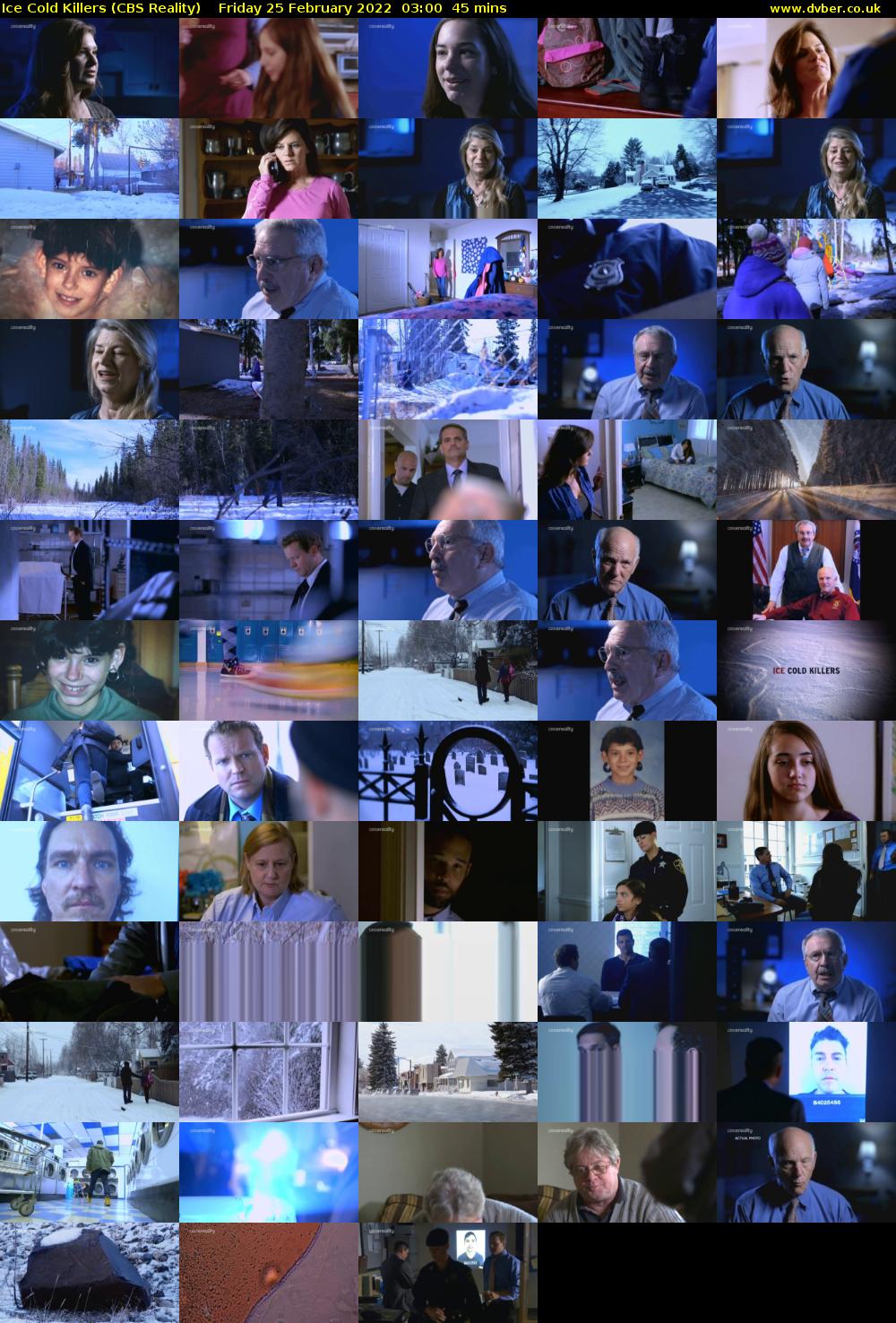 Ice Cold Killers (CBS Reality) Friday 25 February 2022 03:00 - 03:45