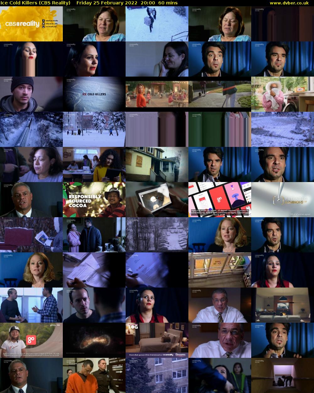 Ice Cold Killers (CBS Reality) Friday 25 February 2022 20:00 - 21:00