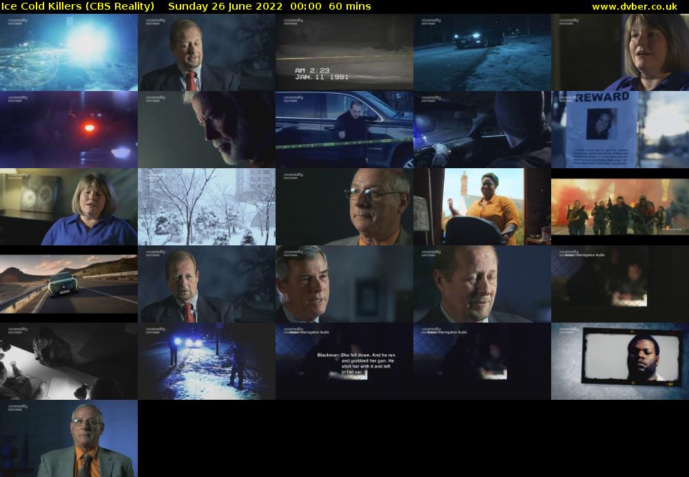 Ice Cold Killers (CBS Reality) Sunday 26 June 2022 00:00 - 01:00