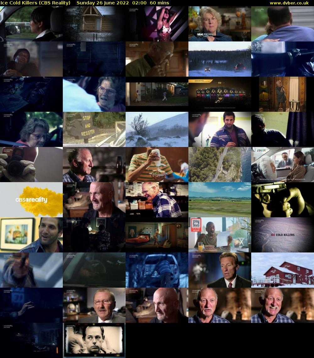 Ice Cold Killers (CBS Reality) Sunday 26 June 2022 02:00 - 03:00