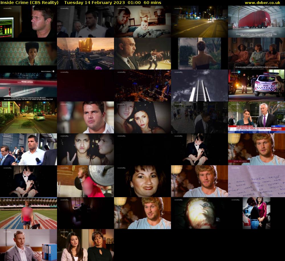 Inside Crime (CBS Reality) Tuesday 14 February 2023 01:00 - 02:00
