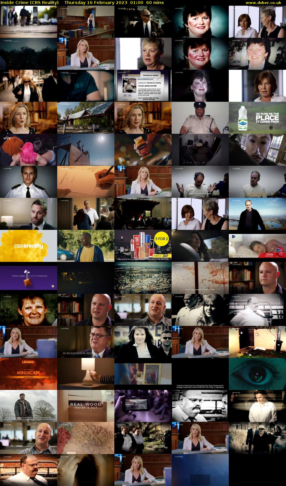 Inside Crime (CBS Reality) Thursday 16 February 2023 01:00 - 02:00