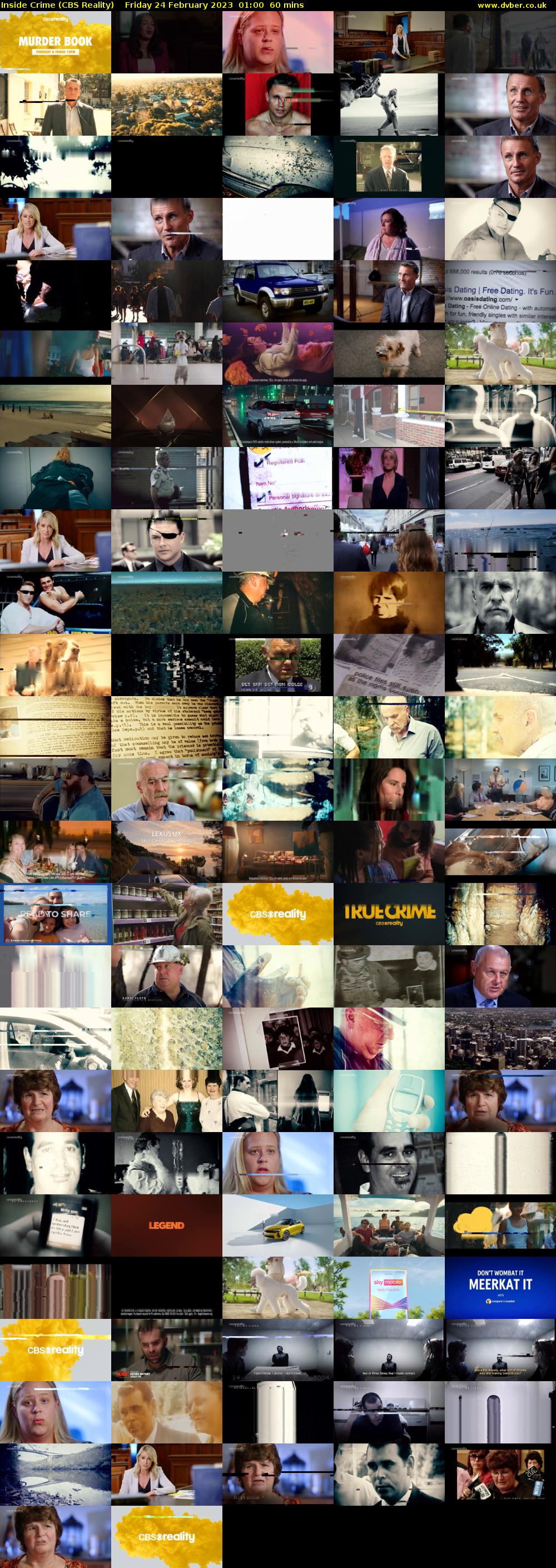 Inside Crime (CBS Reality) Friday 24 February 2023 01:00 - 02:00