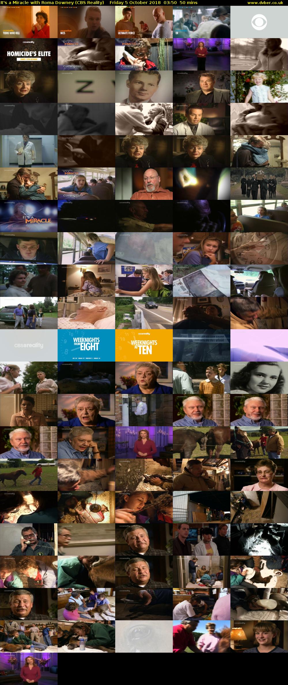 It's a Miracle with Roma Downey (CBS Reality) Friday 5 October 2018 03:50 - 04:40