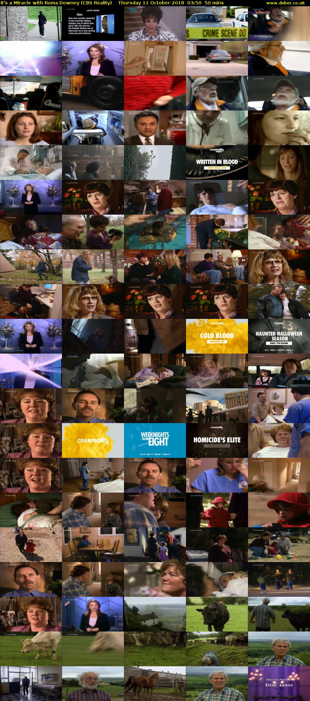 It's a Miracle with Roma Downey (CBS Reality) Thursday 11 October 2018 03:50 - 04:40