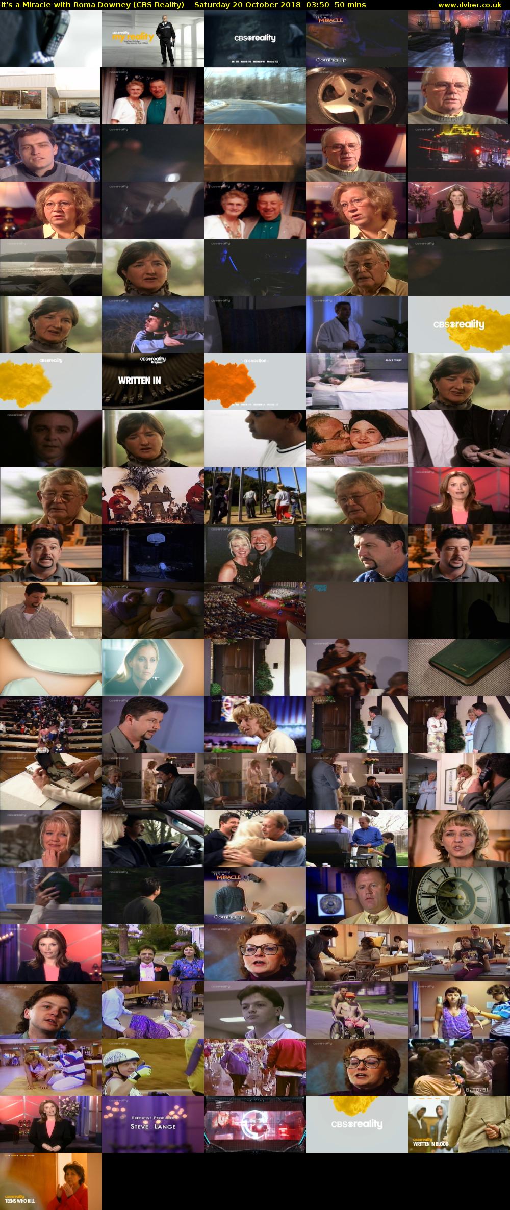It's a Miracle with Roma Downey (CBS Reality) Saturday 20 October 2018 03:50 - 04:40