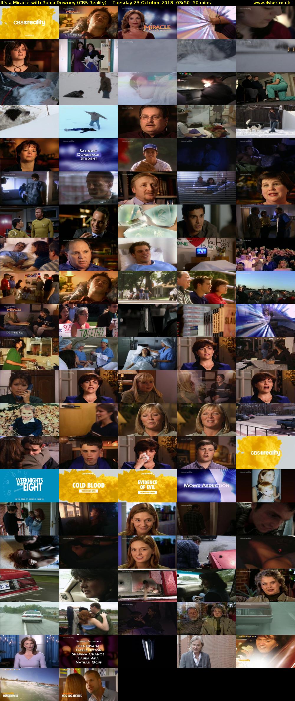 It's a Miracle with Roma Downey (CBS Reality) Tuesday 23 October 2018 03:50 - 04:40