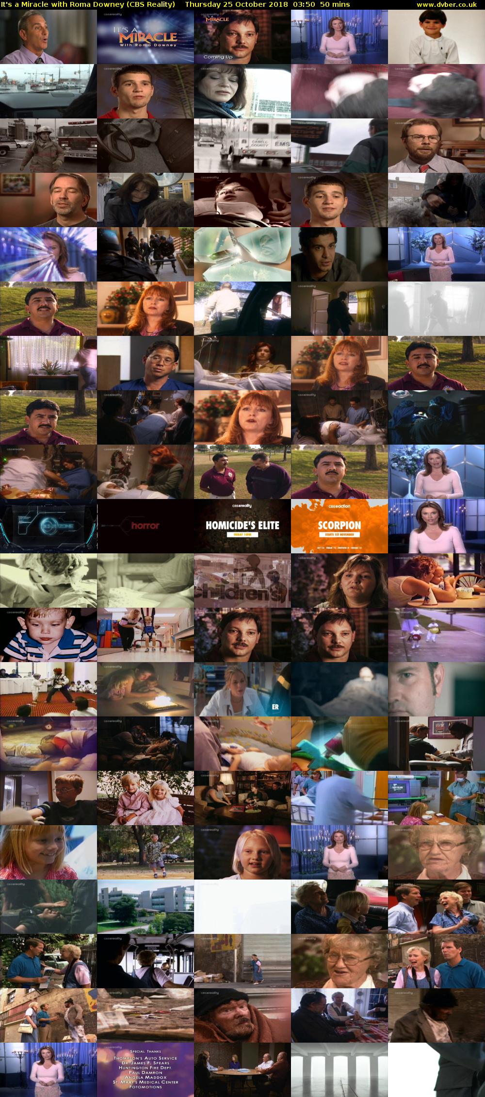 It's a Miracle with Roma Downey (CBS Reality) Thursday 25 October 2018 03:50 - 04:40