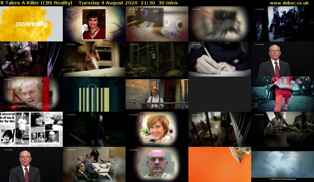 It Takes A Killer (CBS Reality) Tuesday 4 August 2020 21:30 - 22:00