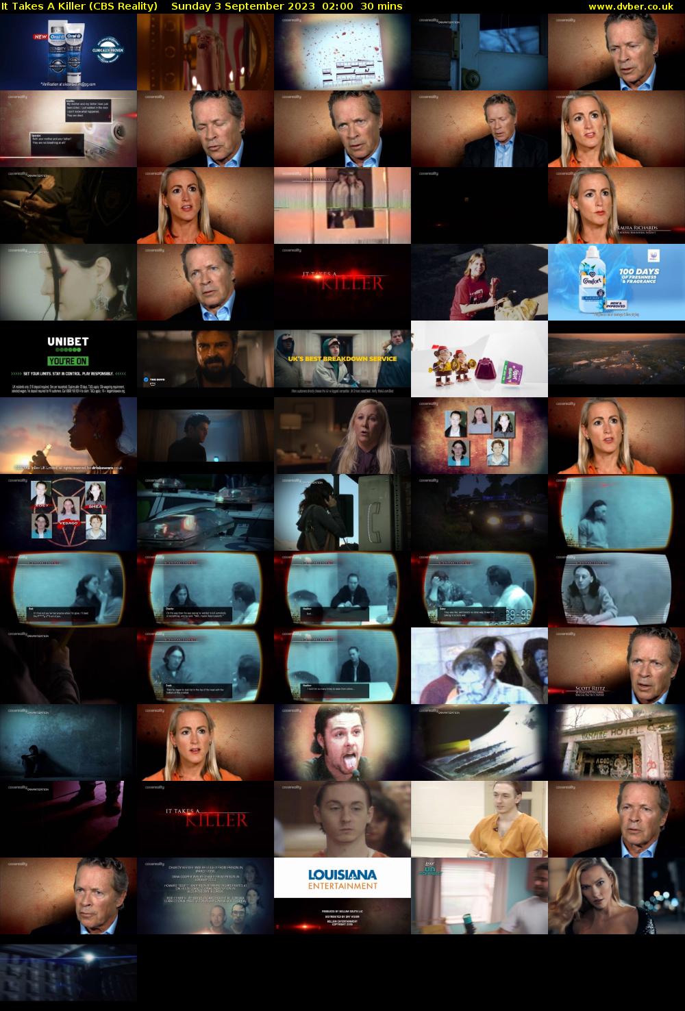 It Takes A Killer (CBS Reality) Sunday 3 September 2023 02:00 - 02:30