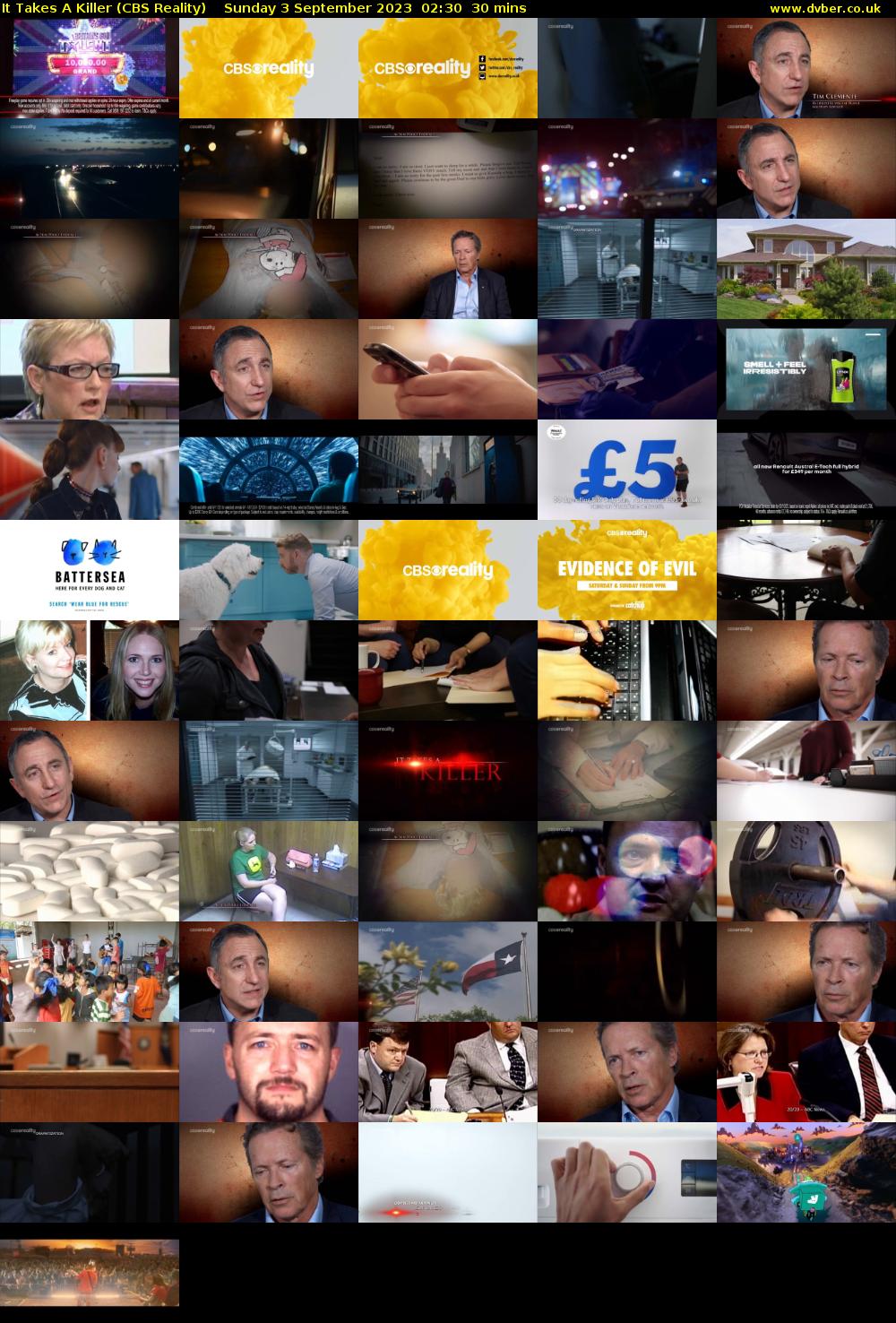 It Takes A Killer (CBS Reality) Sunday 3 September 2023 02:30 - 03:00