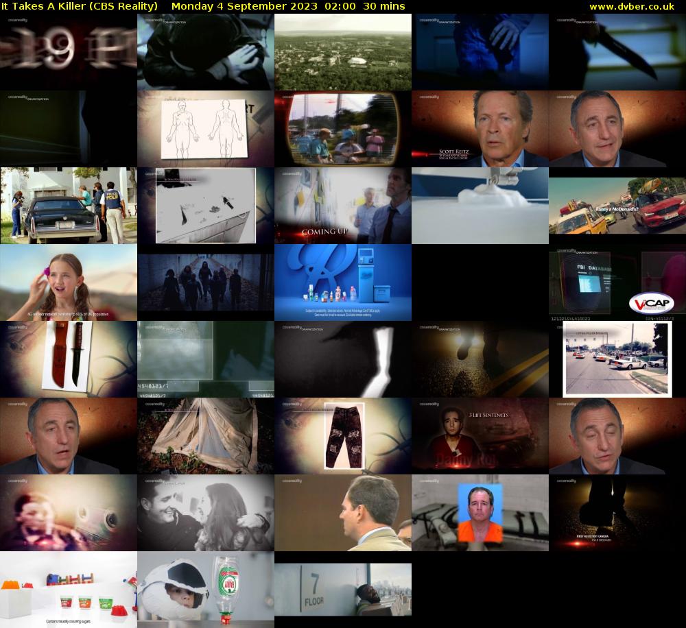 It Takes A Killer (CBS Reality) Monday 4 September 2023 02:00 - 02:30
