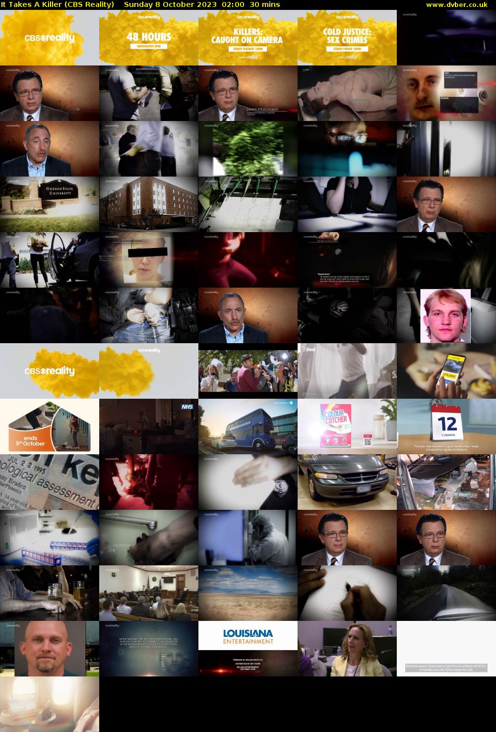 It Takes A Killer (CBS Reality) Sunday 8 October 2023 02:00 - 02:30