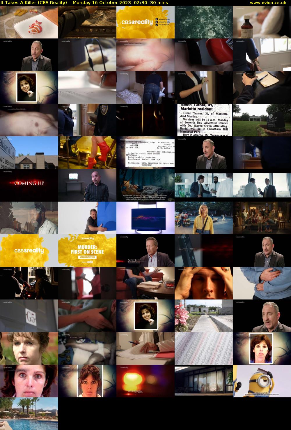 It Takes A Killer (CBS Reality) Monday 16 October 2023 02:30 - 03:00